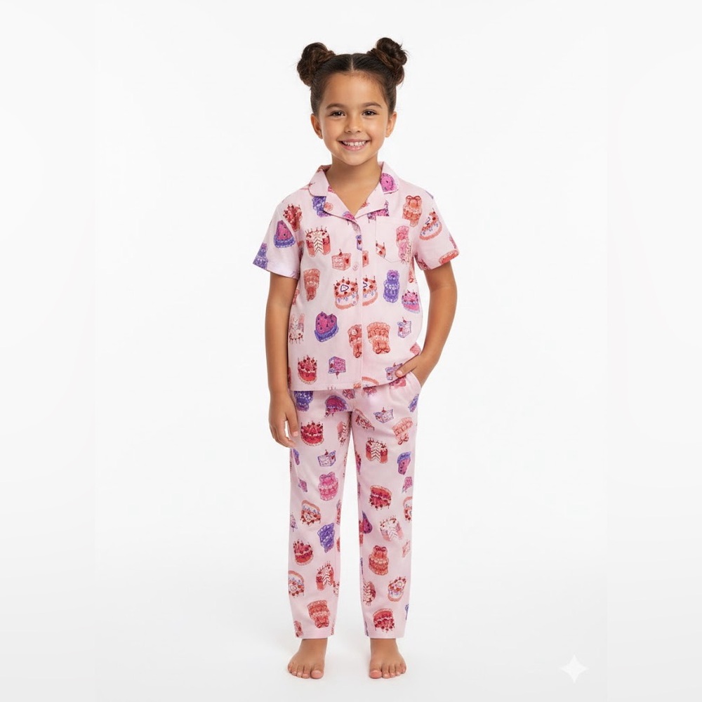 Planet Gold Kids Birthday Pink and Purple Pajama Set